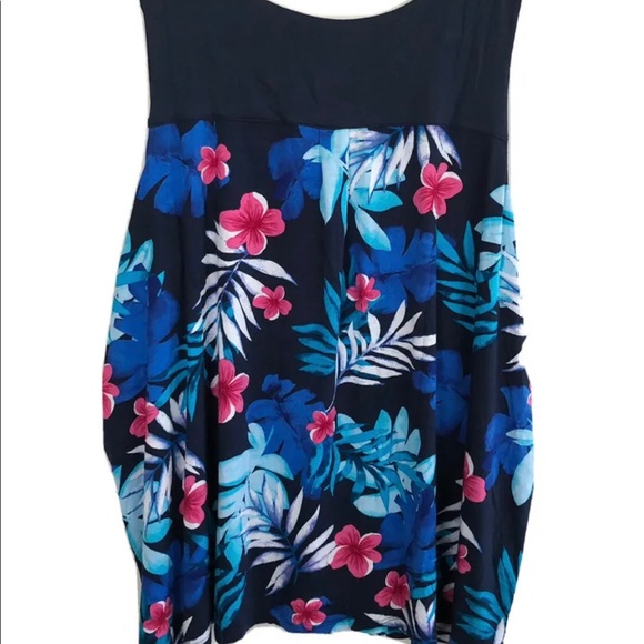 SECRET TREASURES Womens Sleep Top Size 4X 26 W-28W Navy Floral Rayon Spandex New - Picture 4 of 4